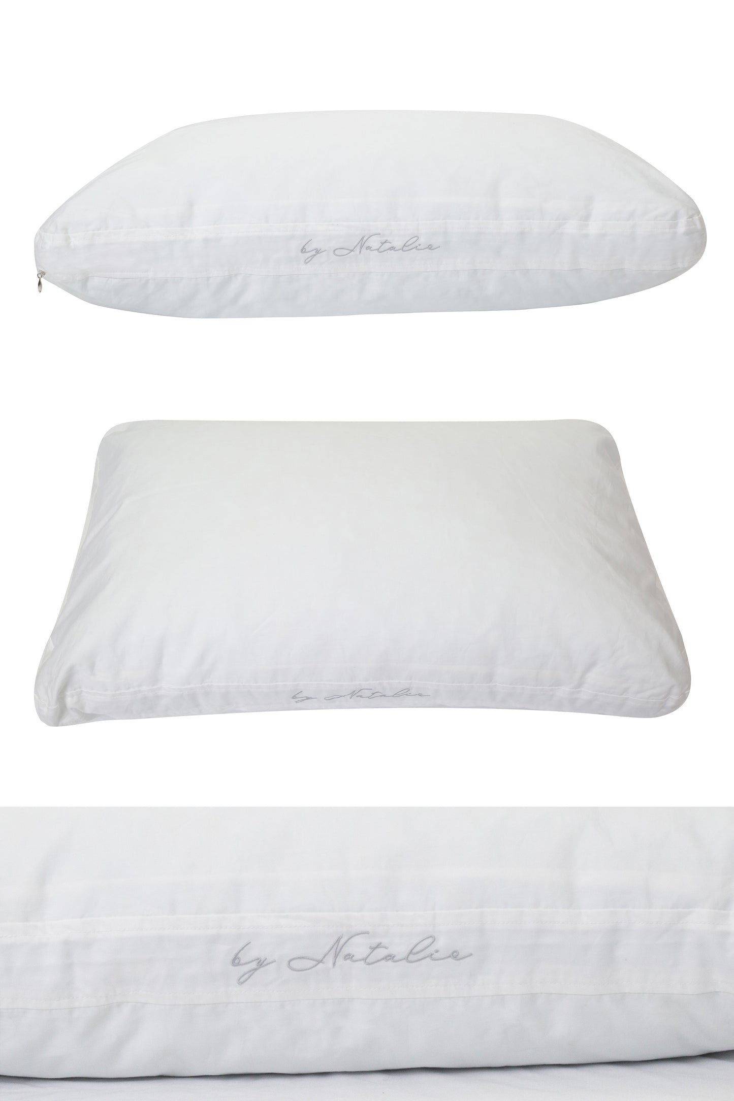 Luxury Sleep Trio: Cooling Memory Foam Pillow, Silk Pillowslip + Goose Down Topper