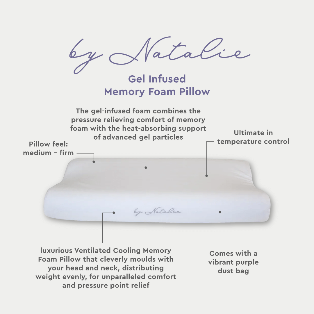 by Natalie Gel Infused Memory Foam Pillow