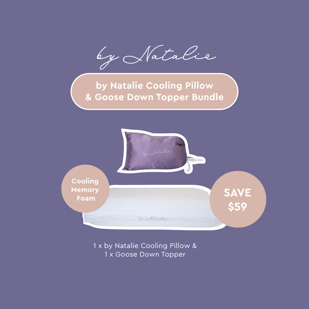 Cooling Memory Foam Pillow & Goose down Topper Set